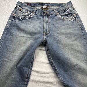 VTG Lucky Brand  181 Boot Jeans Men’s 32 REG Factory Distressed Made in Mexico